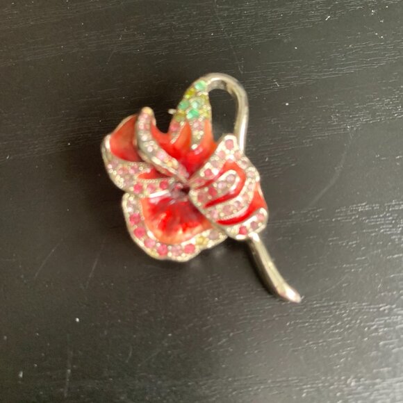 Monet Orchid Brooch - Picture 1 of 6